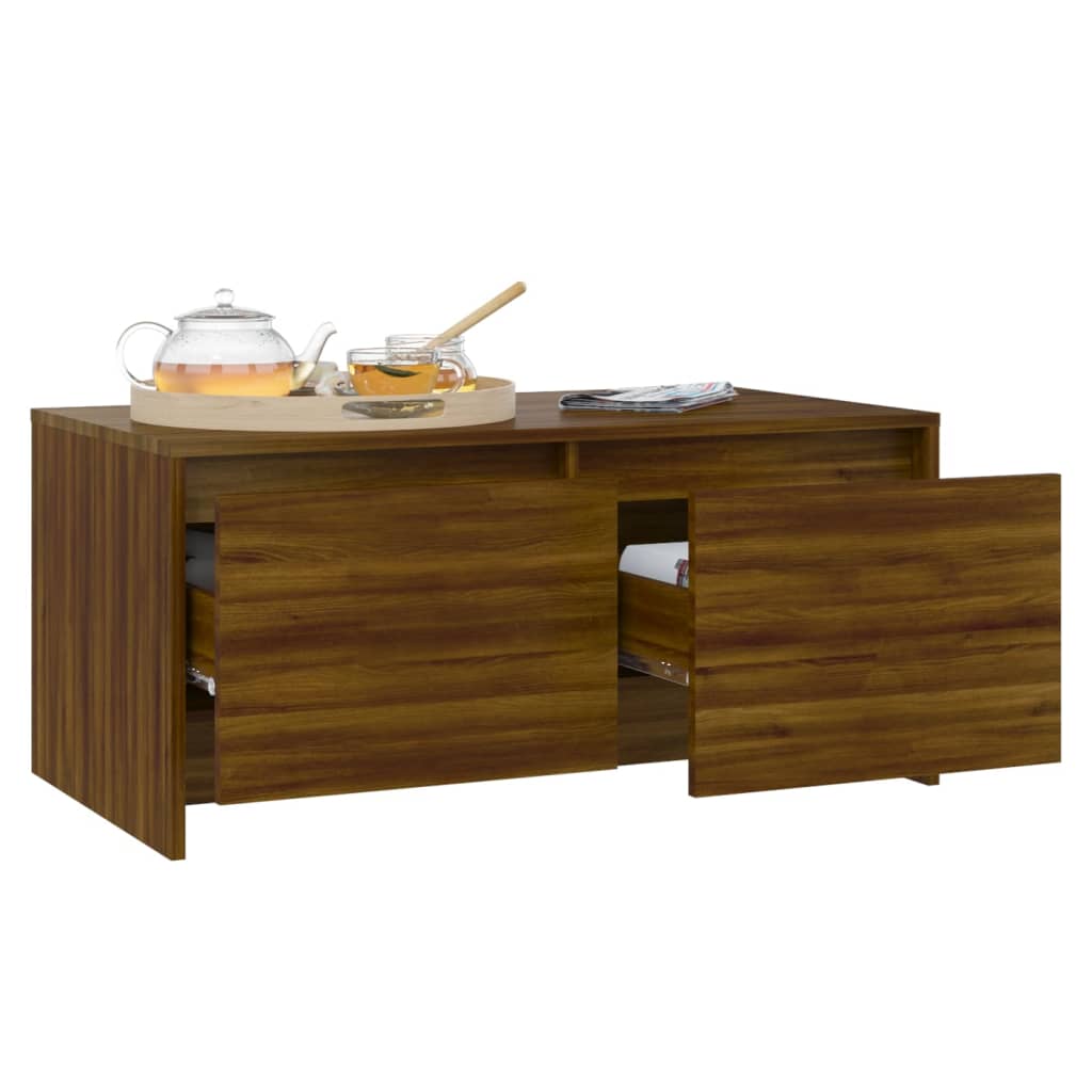 Barna tölgyszínű forgácslap dohányzóasztal 90 x 50 x 41,5 cm Barna tölgyszínű forgácslap dohányzóasztal 90 x 50 x 41,5 cm