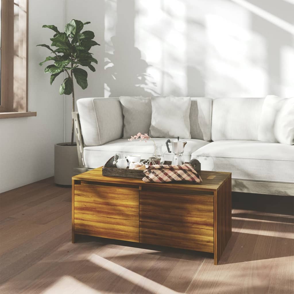 Barna tölgyszínű forgácslap dohányzóasztal 90 x 50 x 41,5 cm Barna tölgyszínű forgácslap dohányzóasztal 90 x 50 x 41,5 cm
