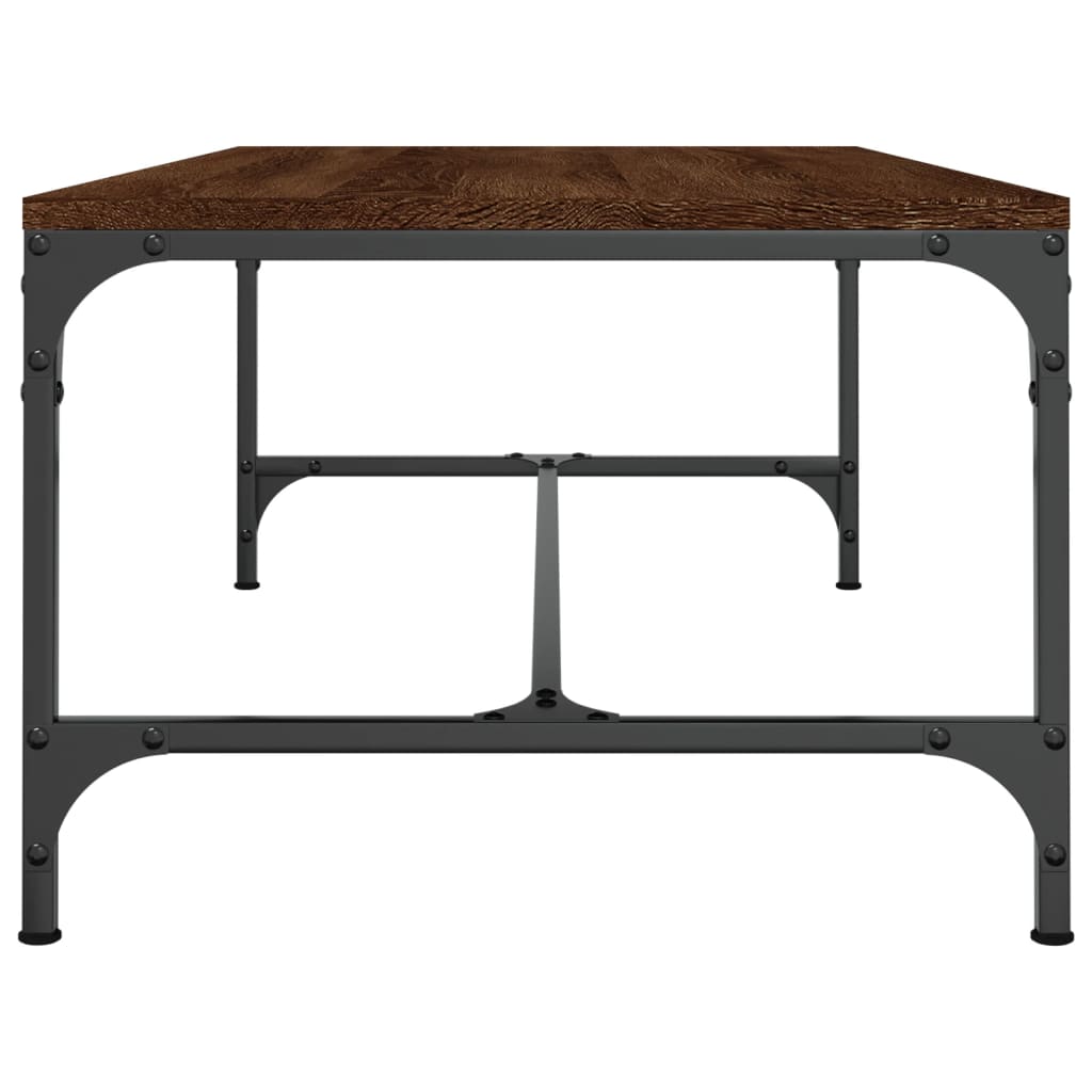 Barna tölgyszínű szerelt fa dohányzóasztal 100 x 50 x 35 cm Barna tölgyszínű szerelt fa dohányzóasztal 100 x 50 x 35 cm