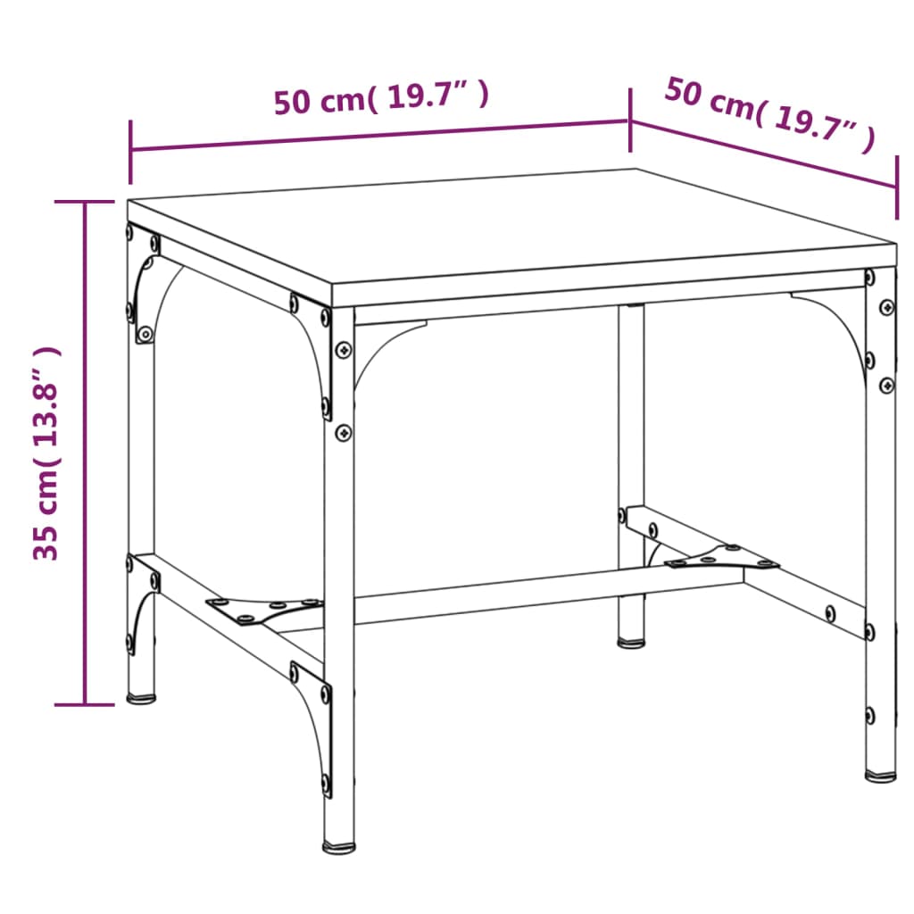 Barna tölgyszínű szerelt fa dohányzóasztal 50 x 50 x 35 cm Barna tölgyszínű szerelt fa dohányzóasztal 50 x 50 x 35 cm