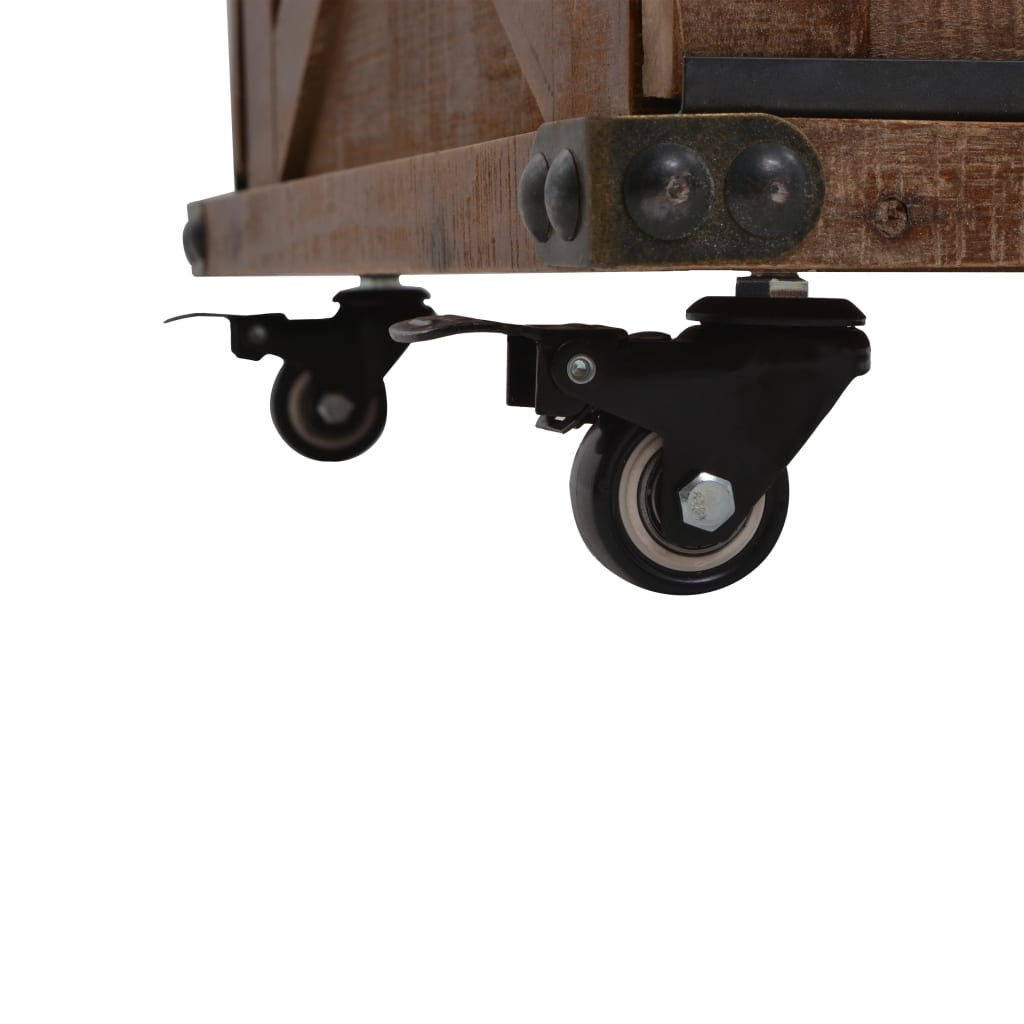 Barna tömör fenyő dohányzóasztal 91 x 51 x 38 cm