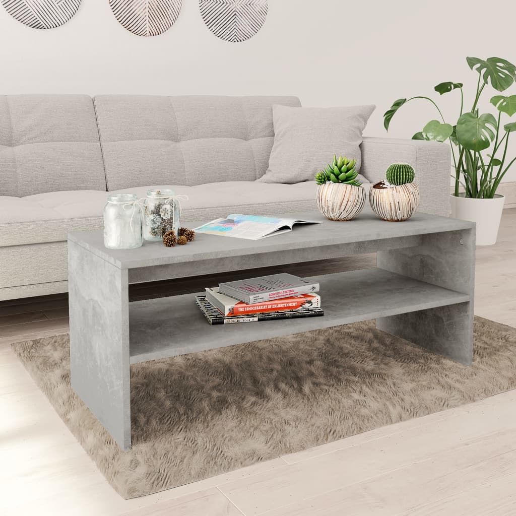 Betonszürke forgácslap dohányzóasztal 100 x 40 x 40 cm