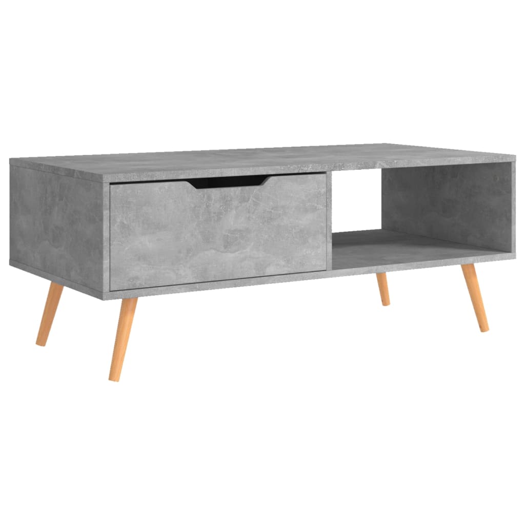Betonszürke forgácslap dohányzóasztal 100 x 49,5 x 43 cm