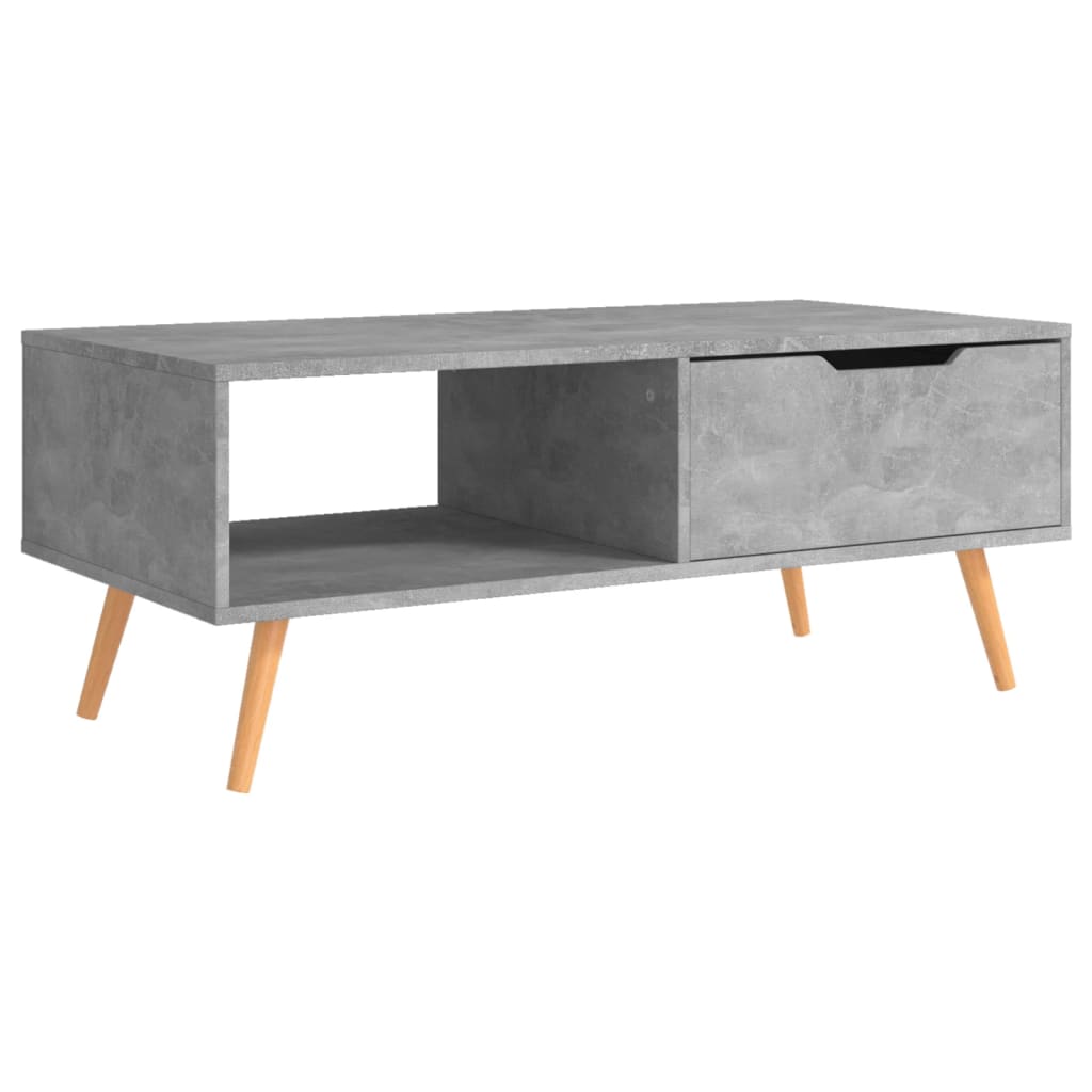 Betonszürke forgácslap dohányzóasztal 100 x 49,5 x 43 cm