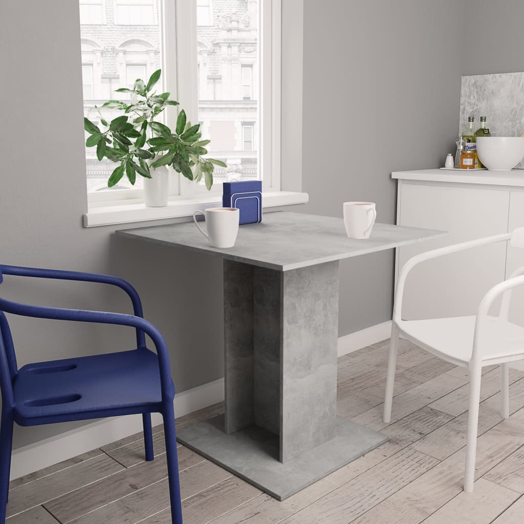 Betonszürke forgácslap étkezőasztal 80 x 80 x 75 cm