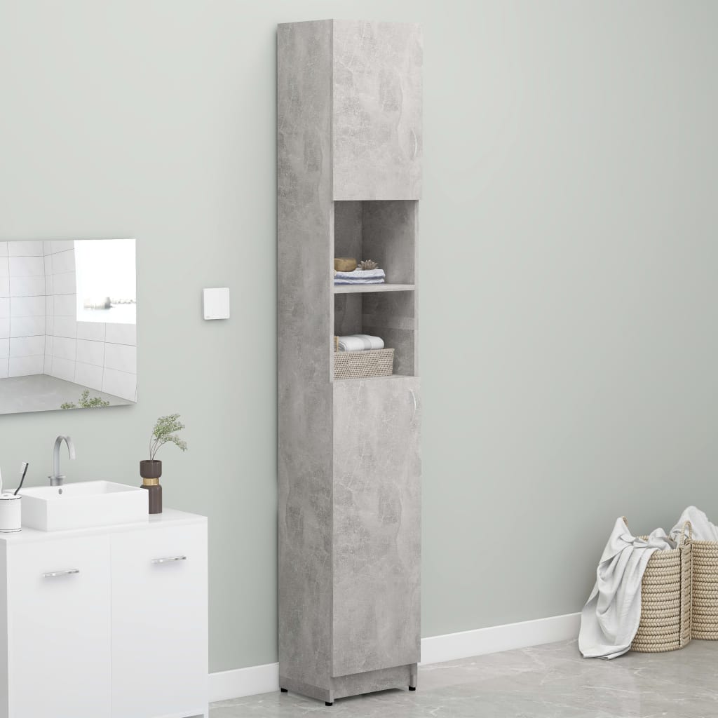 Betonszürke forgácslap fürdőszobaszekrény 32 x 25,5 x 190 cm Betonszürke forgácslap fürdőszobaszekrény 32 x 25,5 x 190 cm