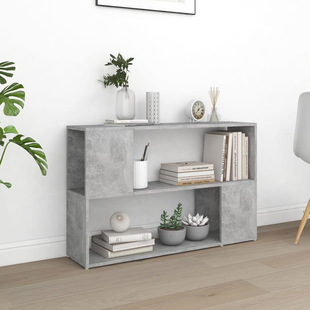 Betonszürke forgácslap könyvszekrény 100 x 24 x 63 cm