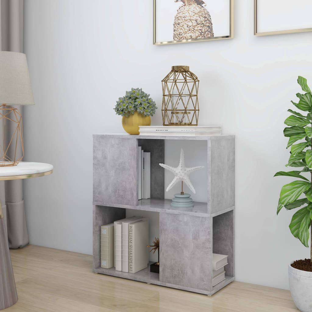 Betonszürke forgácslap könyvszekrény 60 x 24 x 63 cm