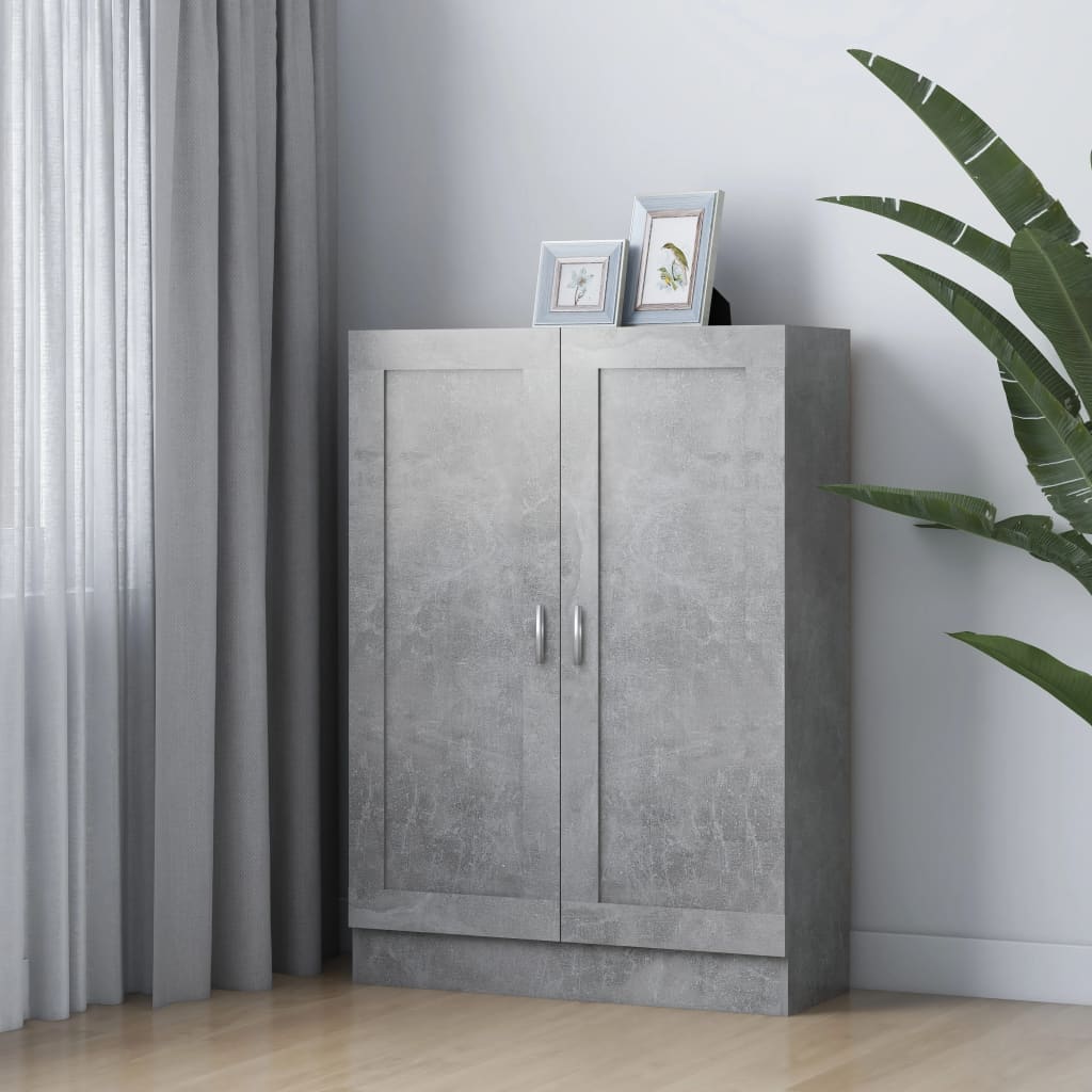 Betonszürke forgácslap könyvszekrény 82,5 x 30,5 x 115 cm