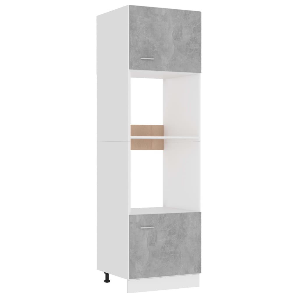 Betonszürke forgácslap mikrohullámú sütő szekrény 60x57x207 cm