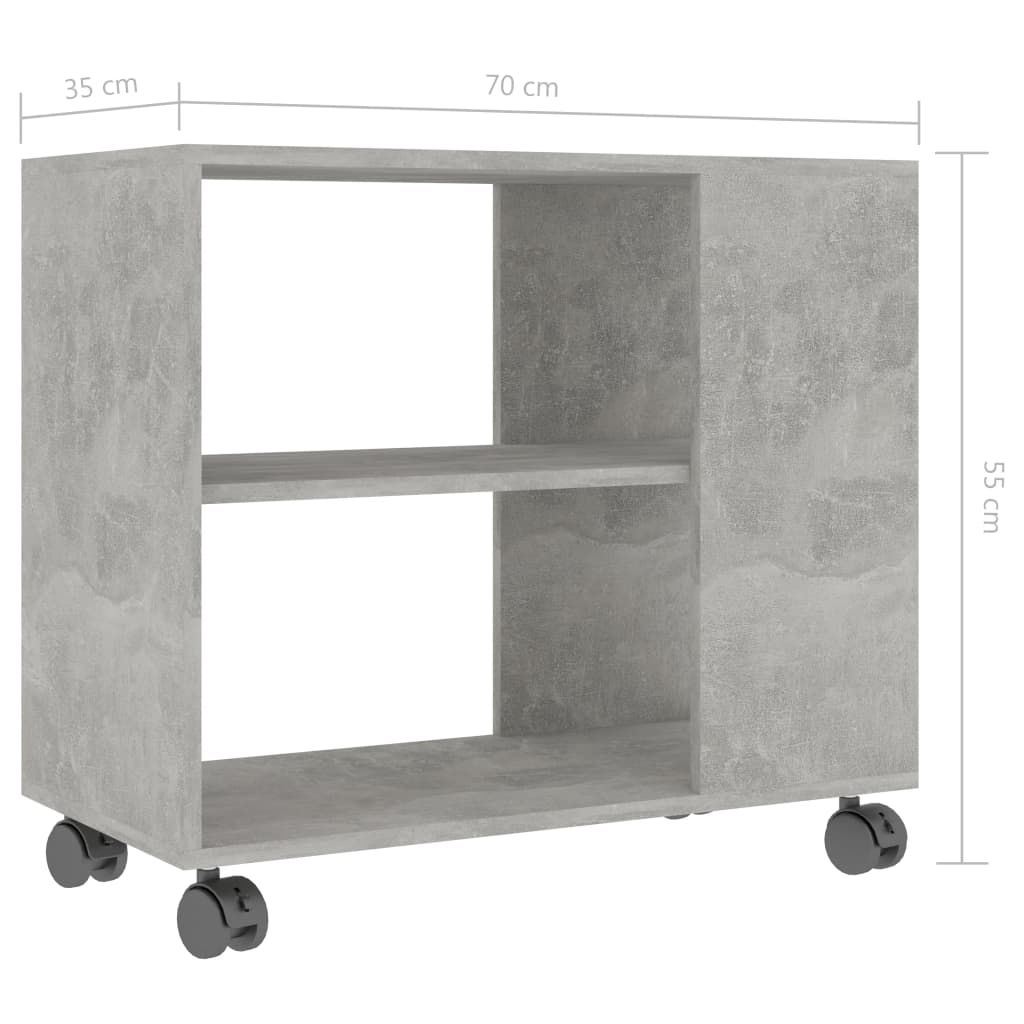 Betonszürke forgácslap tálalóasztal 70 x 35 x 55 cm Betonszürke forgácslap tálalóasztal 70 x 35 x 55 cm
