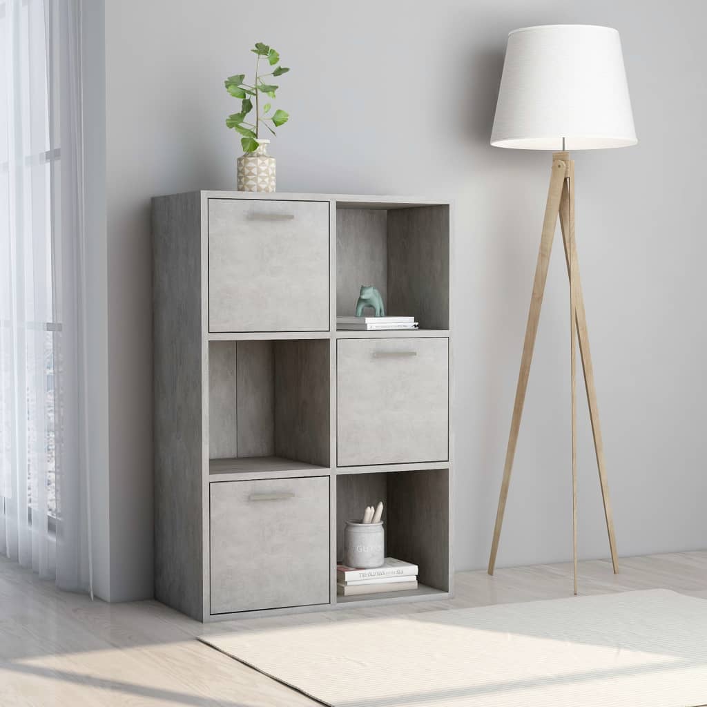 Betonszürke forgácslap tárolószekrény 60 x 29,5 x 90 cm