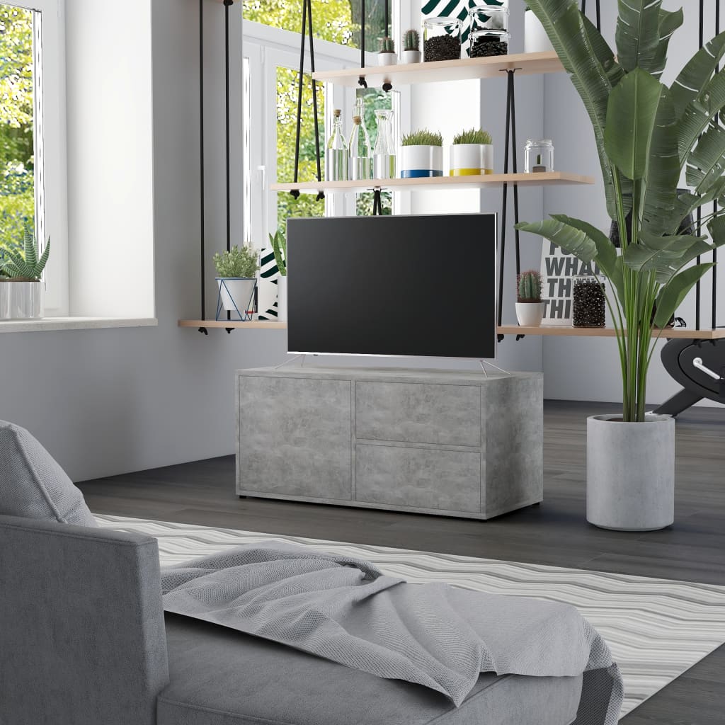 Betonszürke forgácslap tv-szekrény 80 x 34 x 36 cm