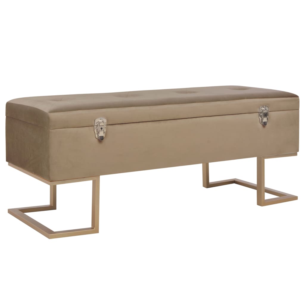 Bézs bársonypad tárolórekesszel 105 cm