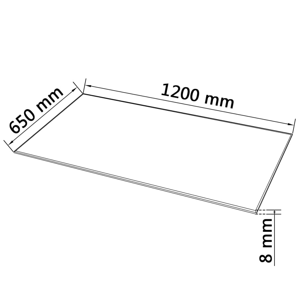 Edzett üveg asztallap téglalap alakú 1200 x 650 mm Edzett üveg asztallap téglalap alakú 1200 x 650 mm