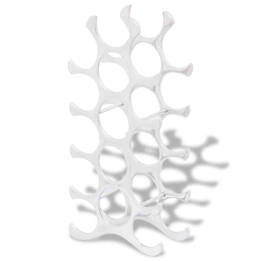 Ezüstszínű alumínium bortartó állvány 15 palackhoz