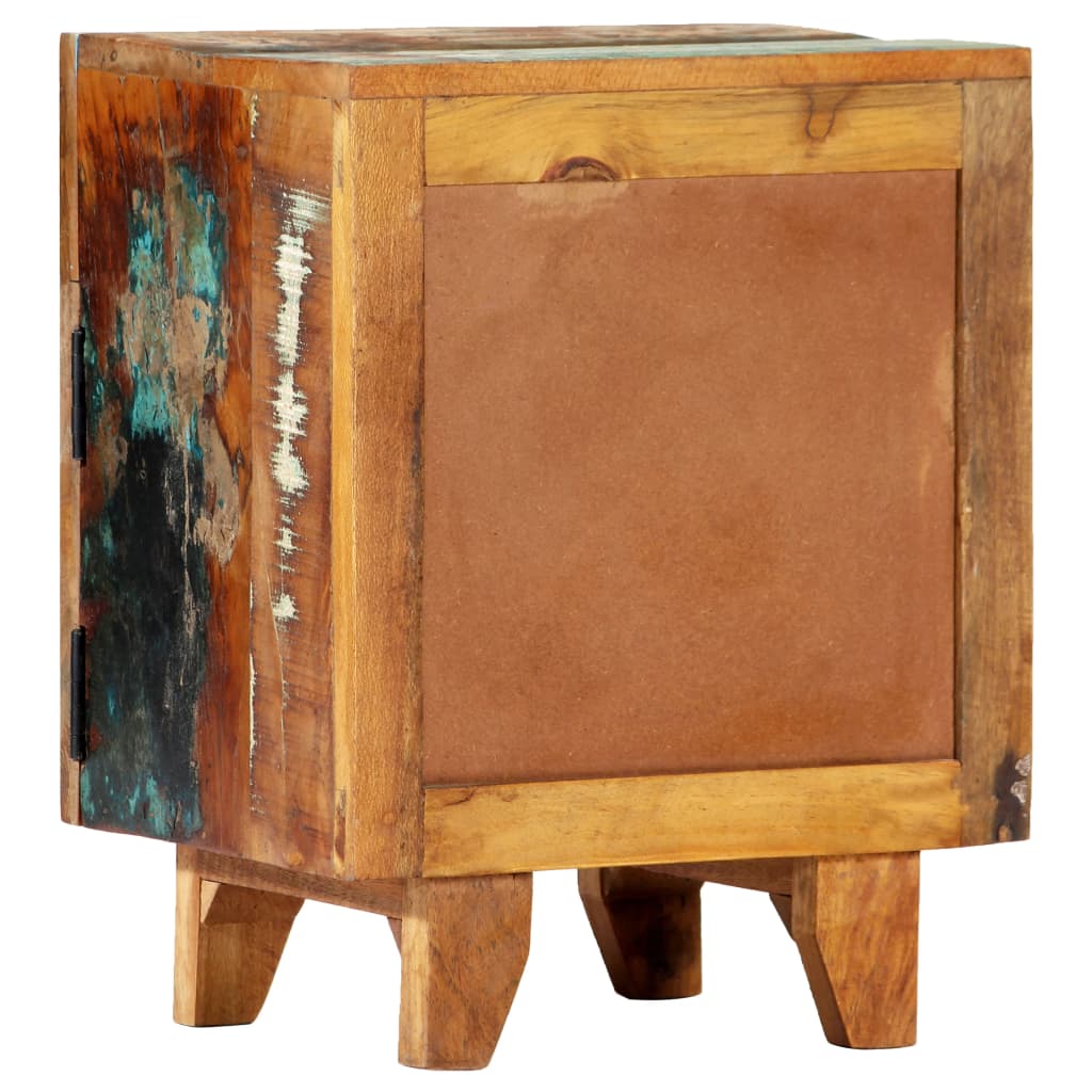 Faragott tömör újrahasznosított fa éjjeliszekrény 40x30x50 cm Faragott tömör újrahasznosított fa éjjeliszekrény 40x30x50 cm