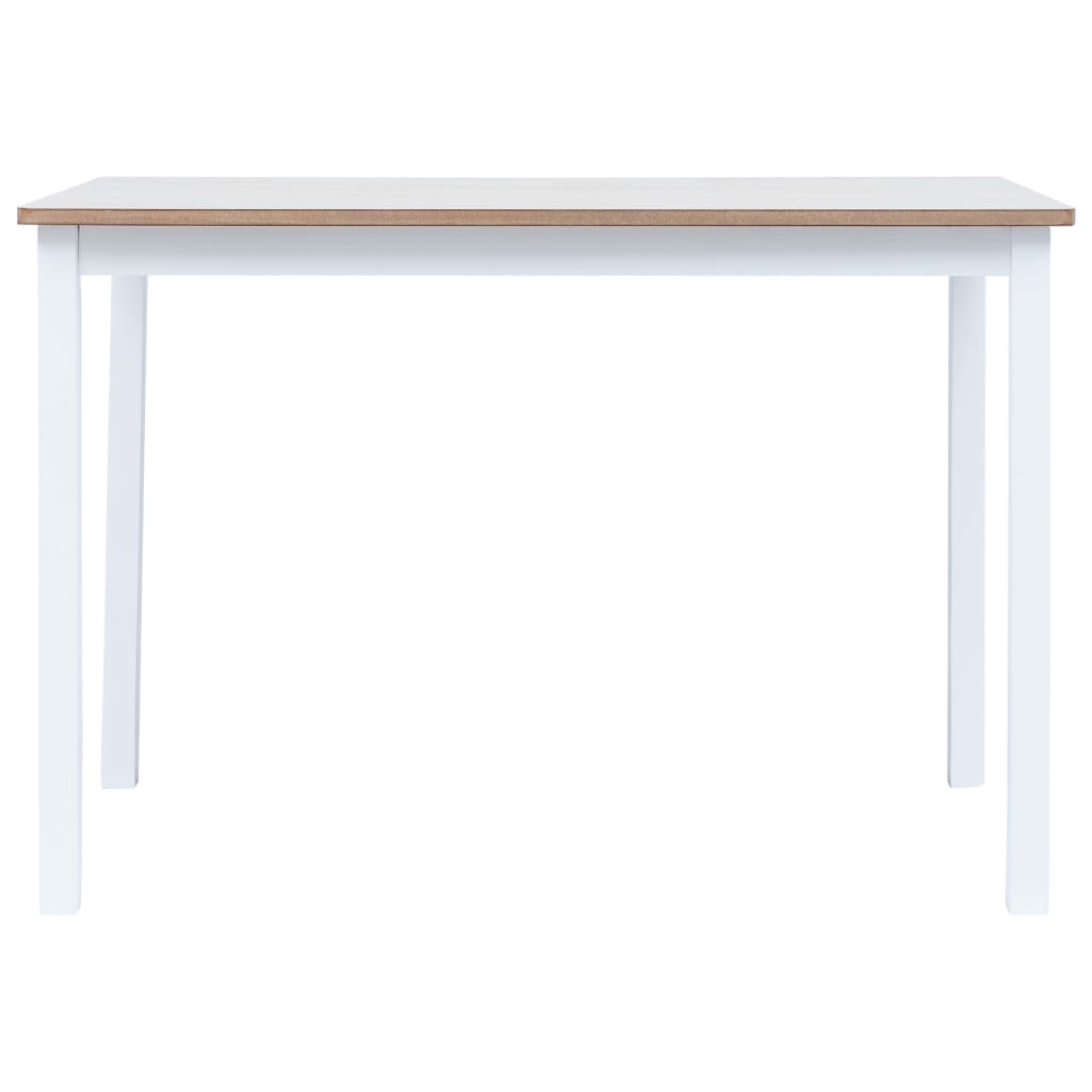 Fehér és barna tömör gumifa étkezőasztal 114 x 71 x 75 cm Fehér és barna tömör gumifa étkezőasztal 114 x 71 x 75 cm