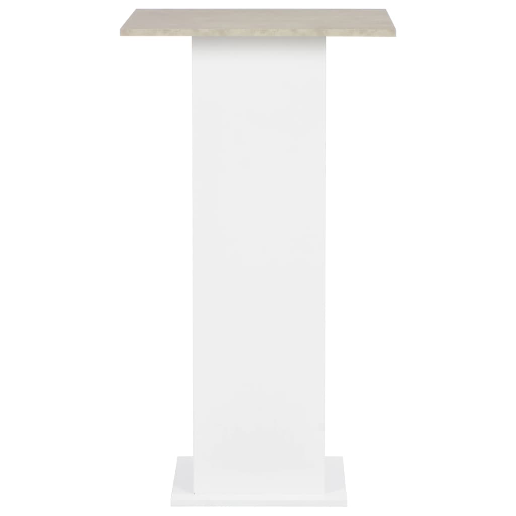 Fehér és betonszürke bárasztal 60 x 60 x 110 cm