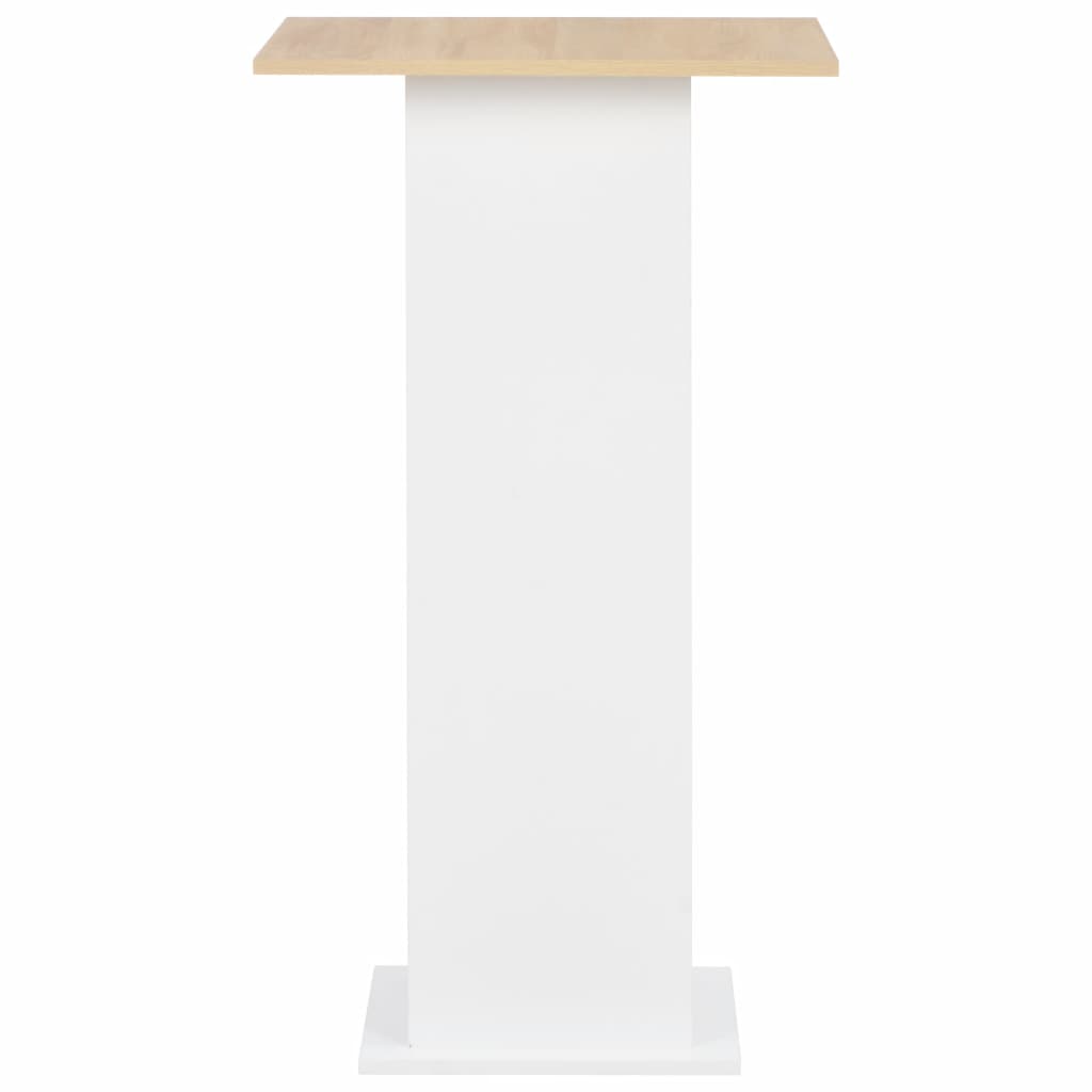 Fehér és sonoma-tölgy színű bárasztal 60 x 60 x 110 cm