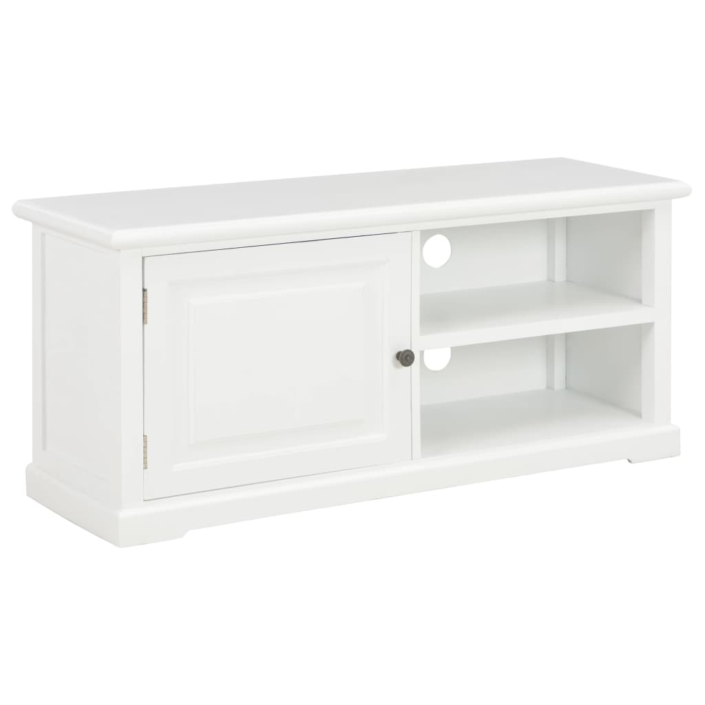Fehér fa tv-szekrény 90 x 30 x 40 cm Fehér fa tv-szekrény 90 x 30 x 40 cm