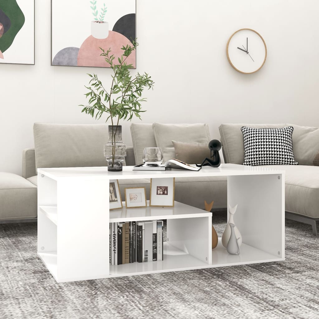 Fehér forgácslap dohányzóasztal 100 x 50 x 40 cm