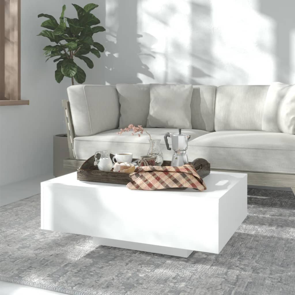 Fehér forgácslap dohányzóasztal 85 x 55 x 31 cm