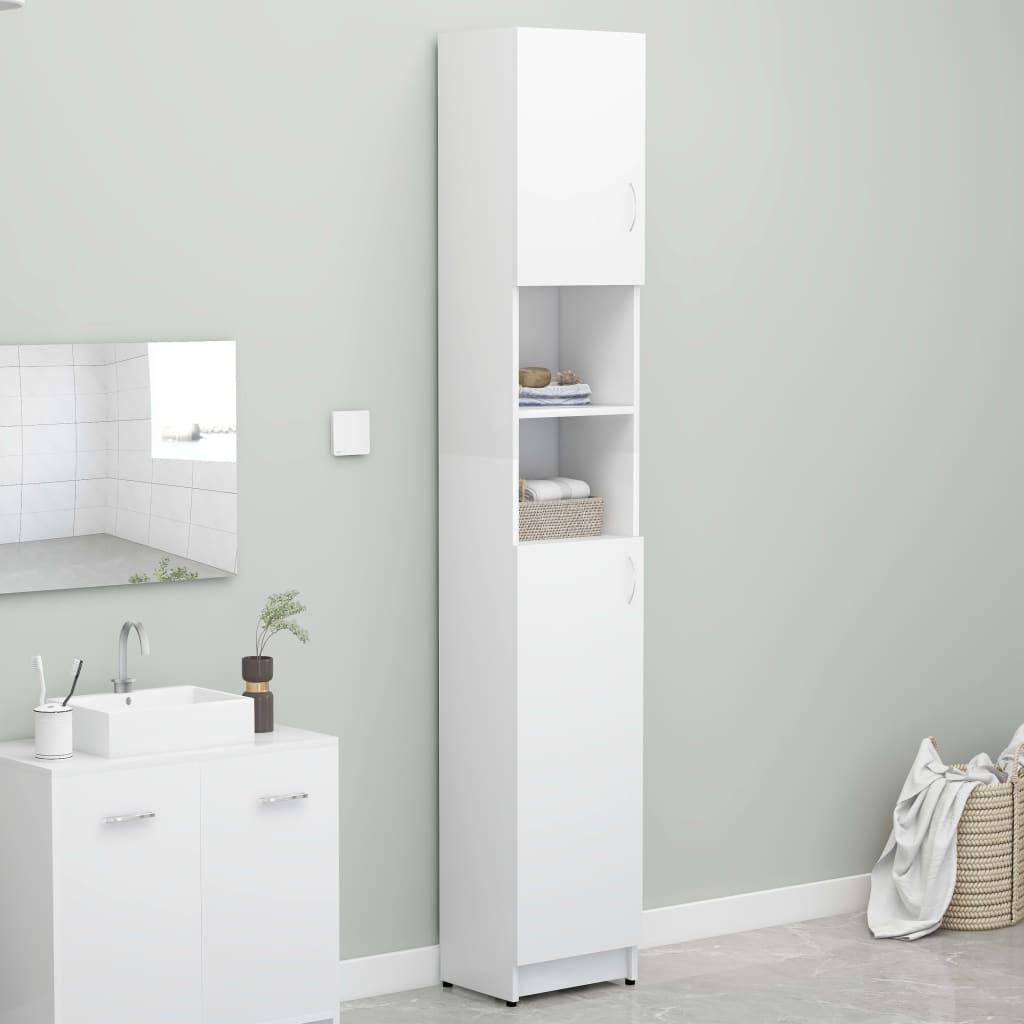 Fehér forgácslap fürdőszobaszekrény 32 x 25,5 x 190 cm Fehér forgácslap fürdőszobaszekrény 32 x 25,5 x 190 cm