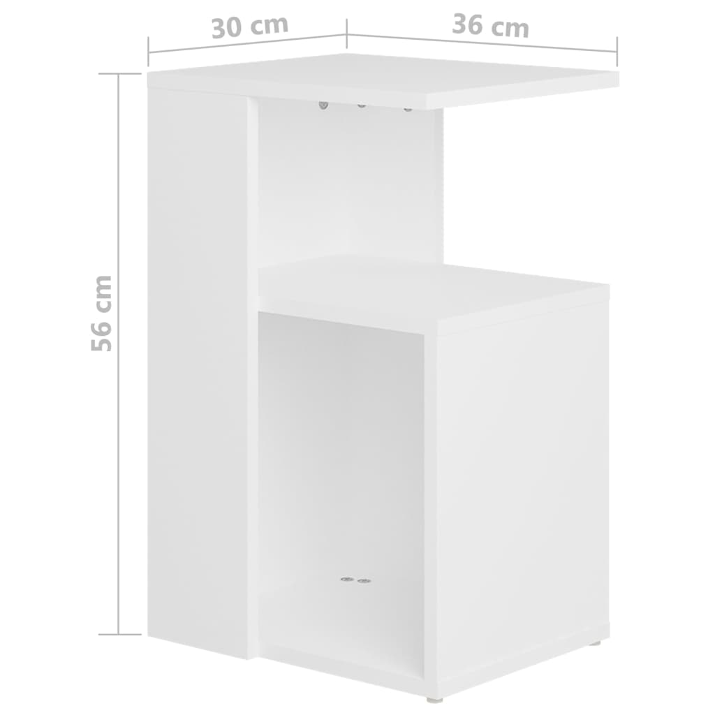 Fehér forgácslap kisasztal 36 x 30 x 56 cm Fehér forgácslap kisasztal 36 x 30 x 56 cm
