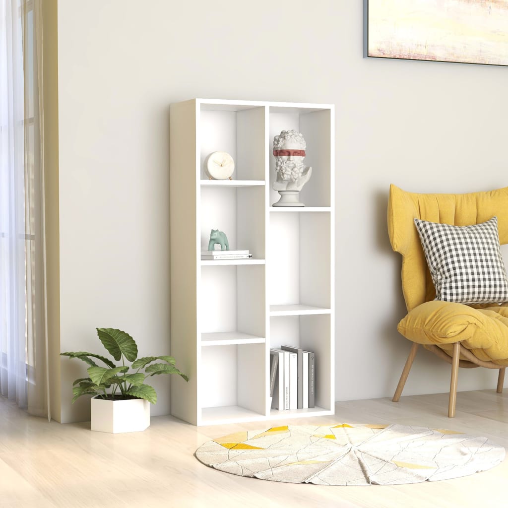 Fehér forgácslap könyvszekrény 50 x 25 x 106 cm