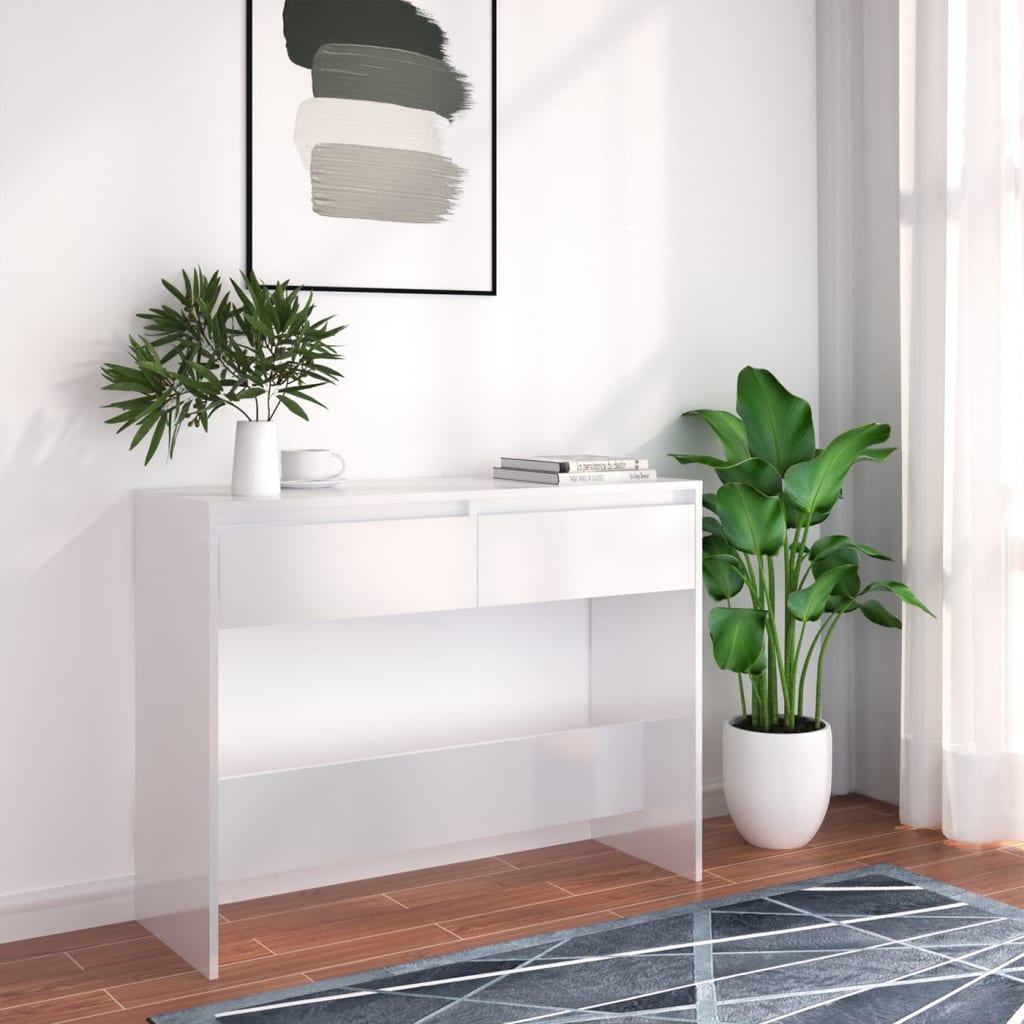 Fehér forgácslap tálalóasztal 100 x 35 x 76,5 cm