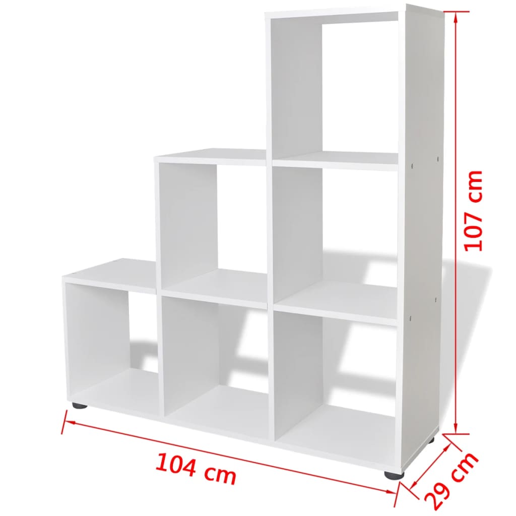 Fehér lépcsős polc 107 cm
