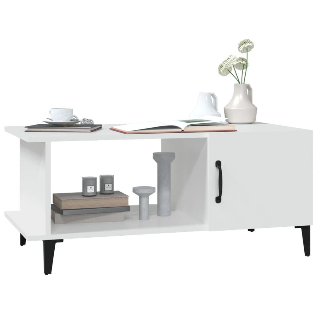 Fehér szerelt fa dohányzóasztal 90 x 50 x 40 cm