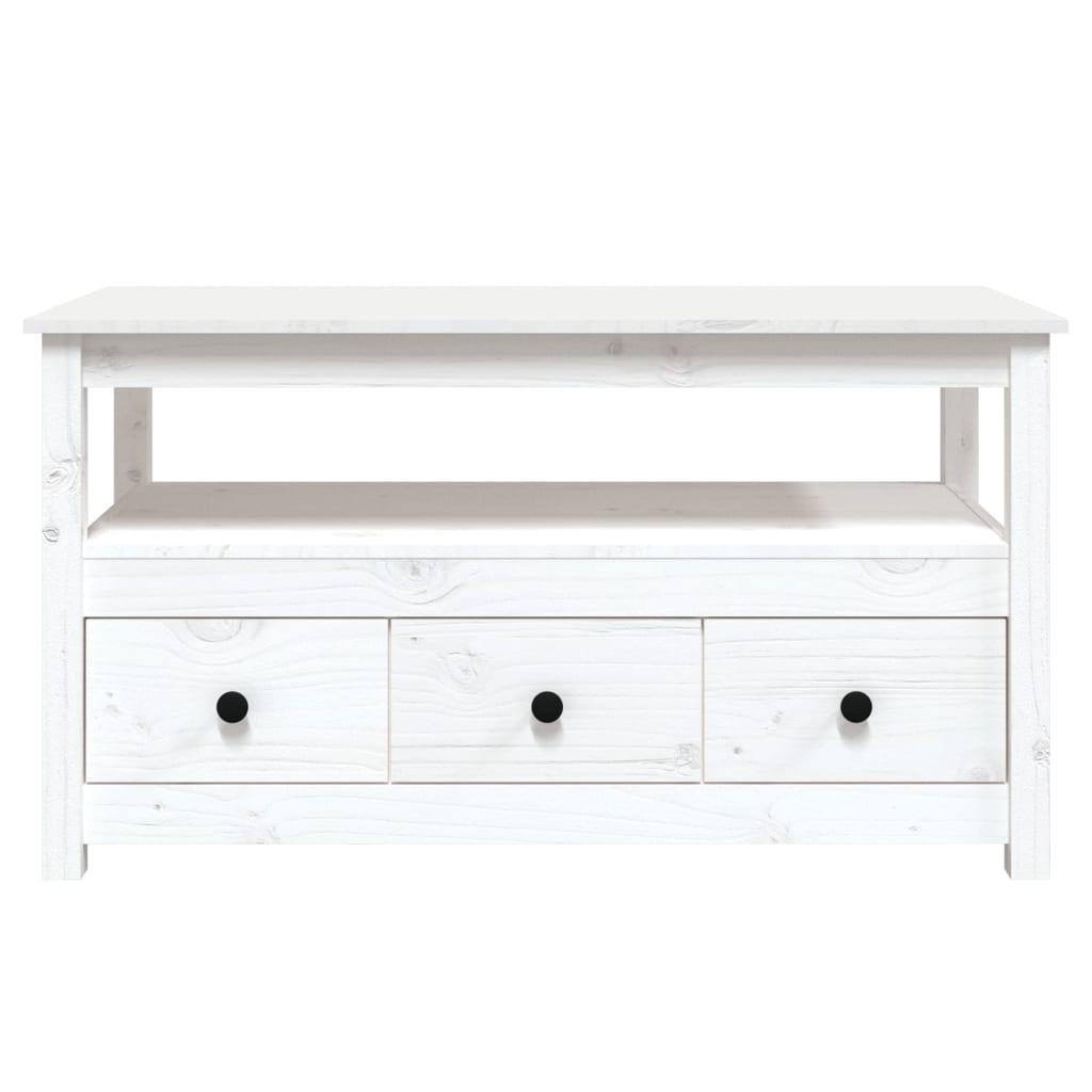 Fehér tömör fenyőfa dohányzóasztal 102 x 49 x 55 cm Fehér tömör fenyőfa dohányzóasztal 102 x 49 x 55 cm