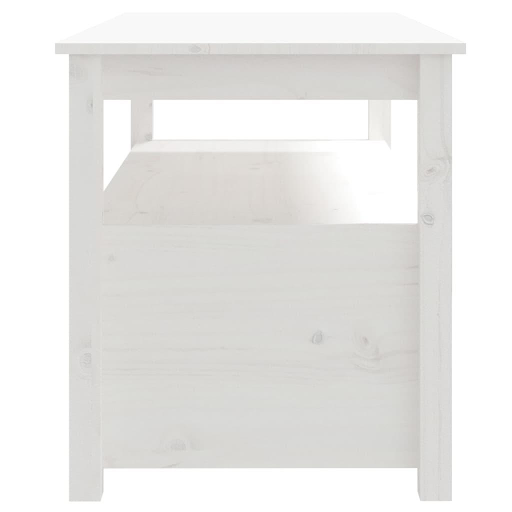 Fehér tömör fenyőfa dohányzóasztal 102 x 49 x 55 cm Fehér tömör fenyőfa dohányzóasztal 102 x 49 x 55 cm