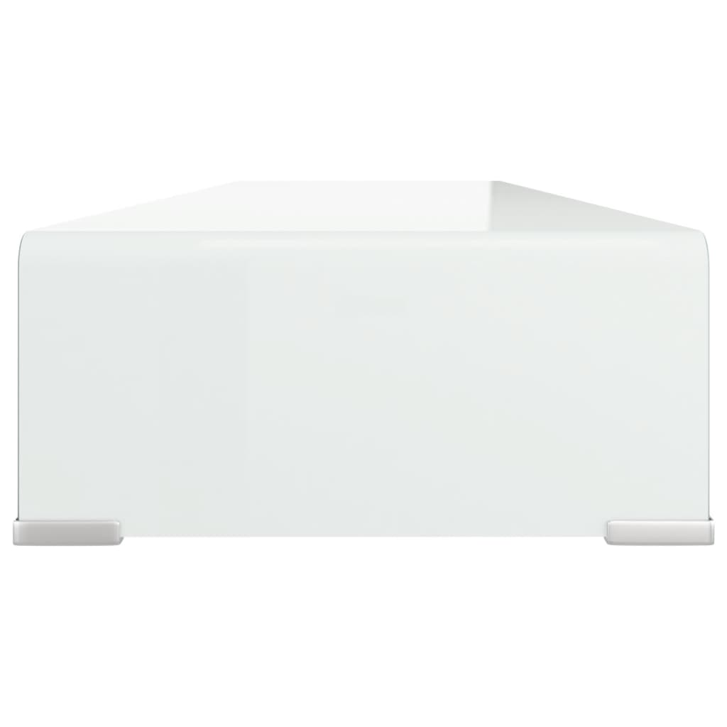 Fehér üveg tv/monitor állvány 100x30x13 cm Fehér üveg tv/monitor állvány 100x30x13 cm