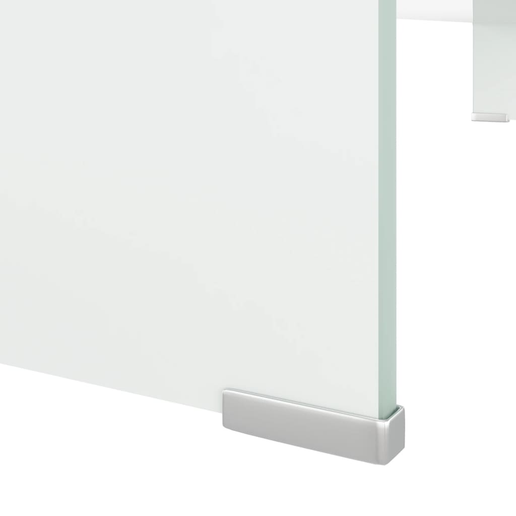 Fehér üveg tv/monitor állvány 100x30x13 cm Fehér üveg tv/monitor állvány 100x30x13 cm