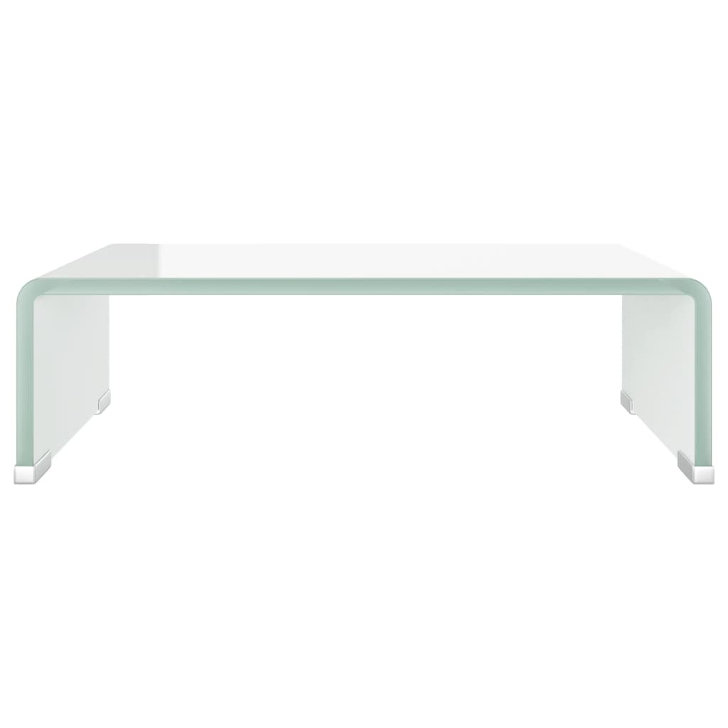 Fehér üveg tv/monitor állvány 40x25x11 cm