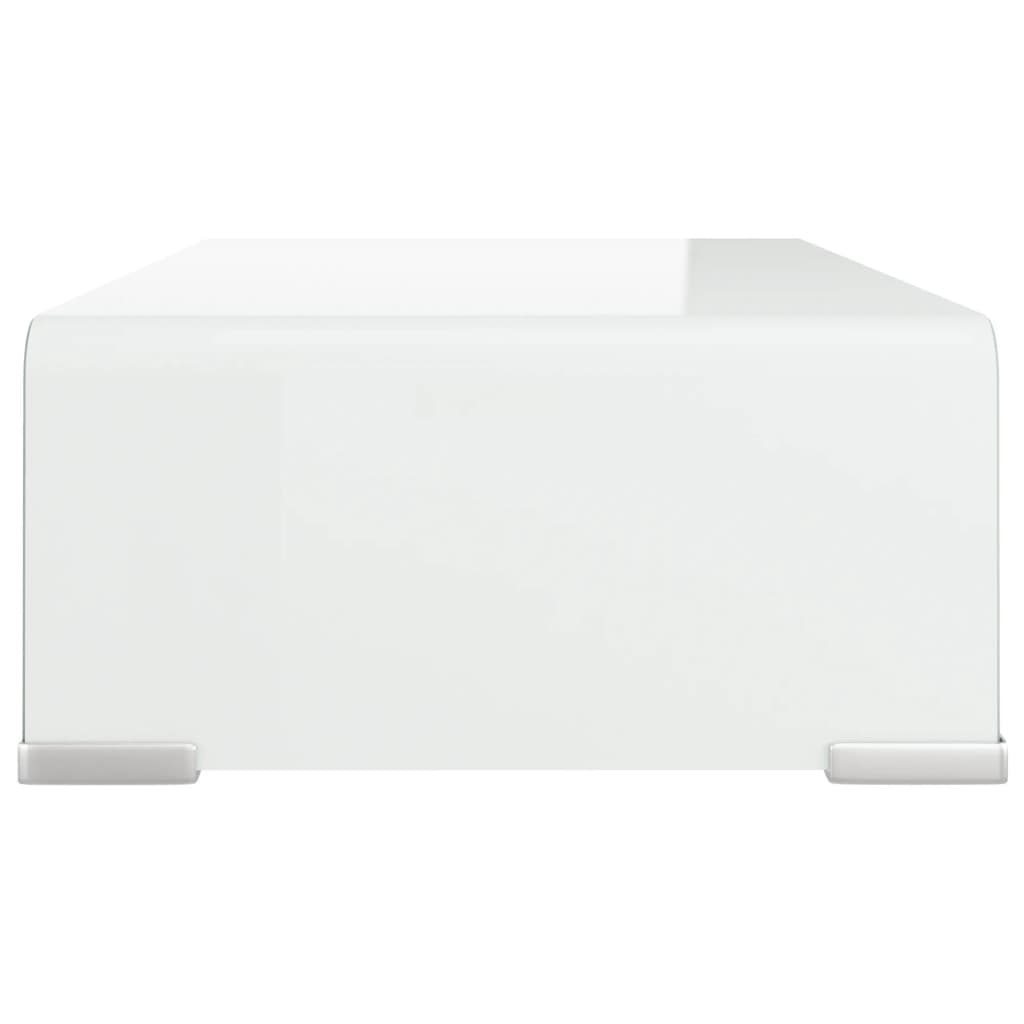 Fehér üveg tv/monitor állvány 40x25x11 cm