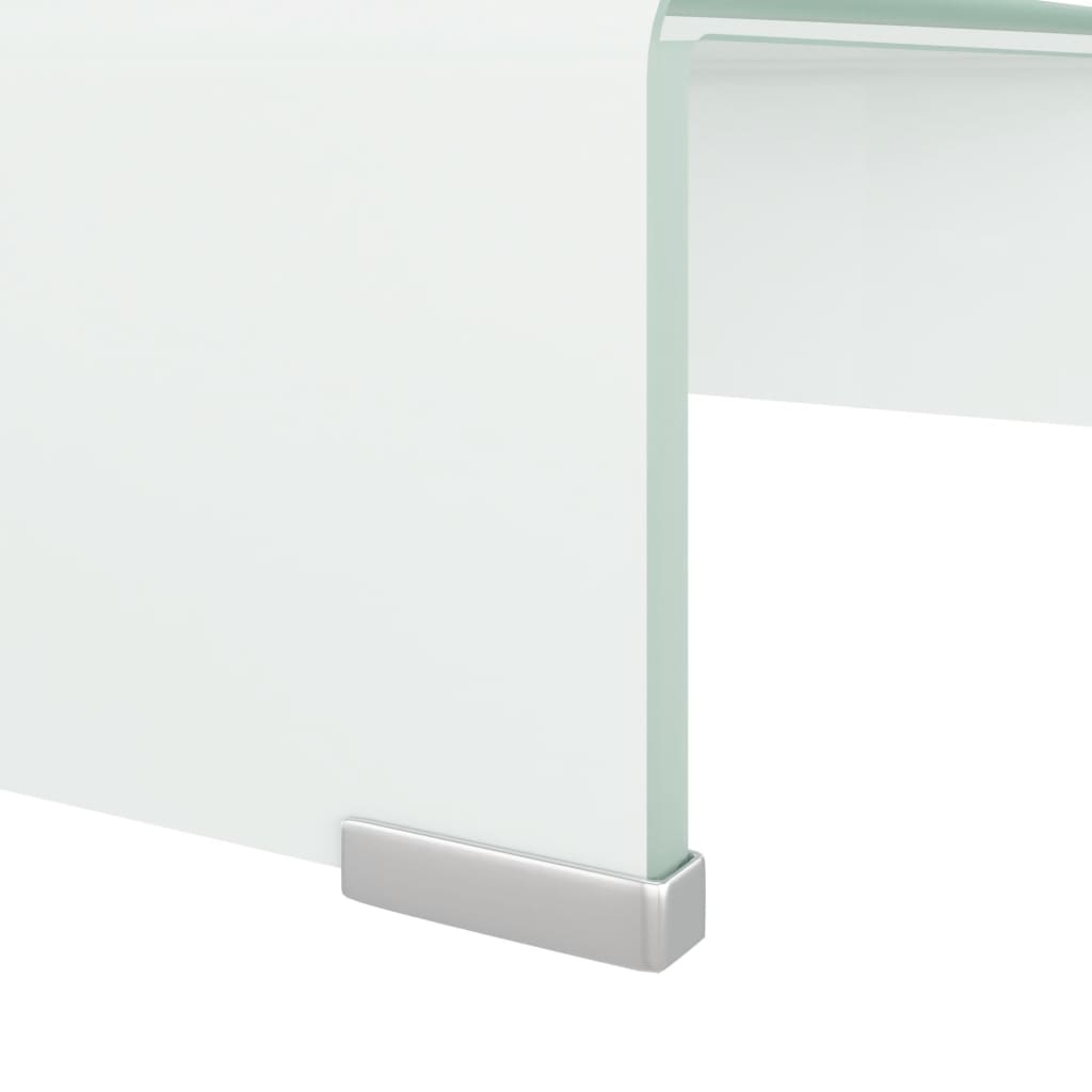 Fehér üveg tv/monitor állvány 40x25x11 cm