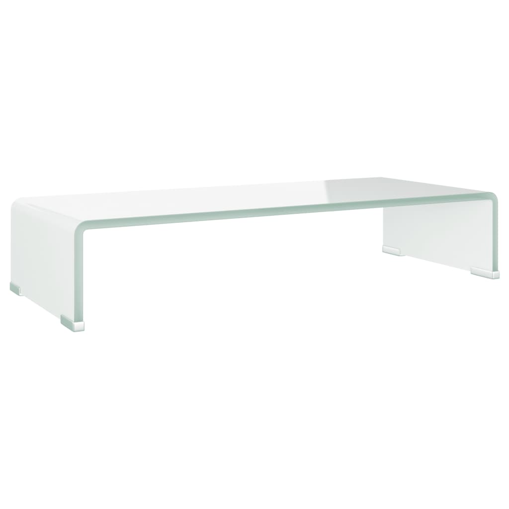 Fehér üveg tv/monitor állvány 60x25x11 cm