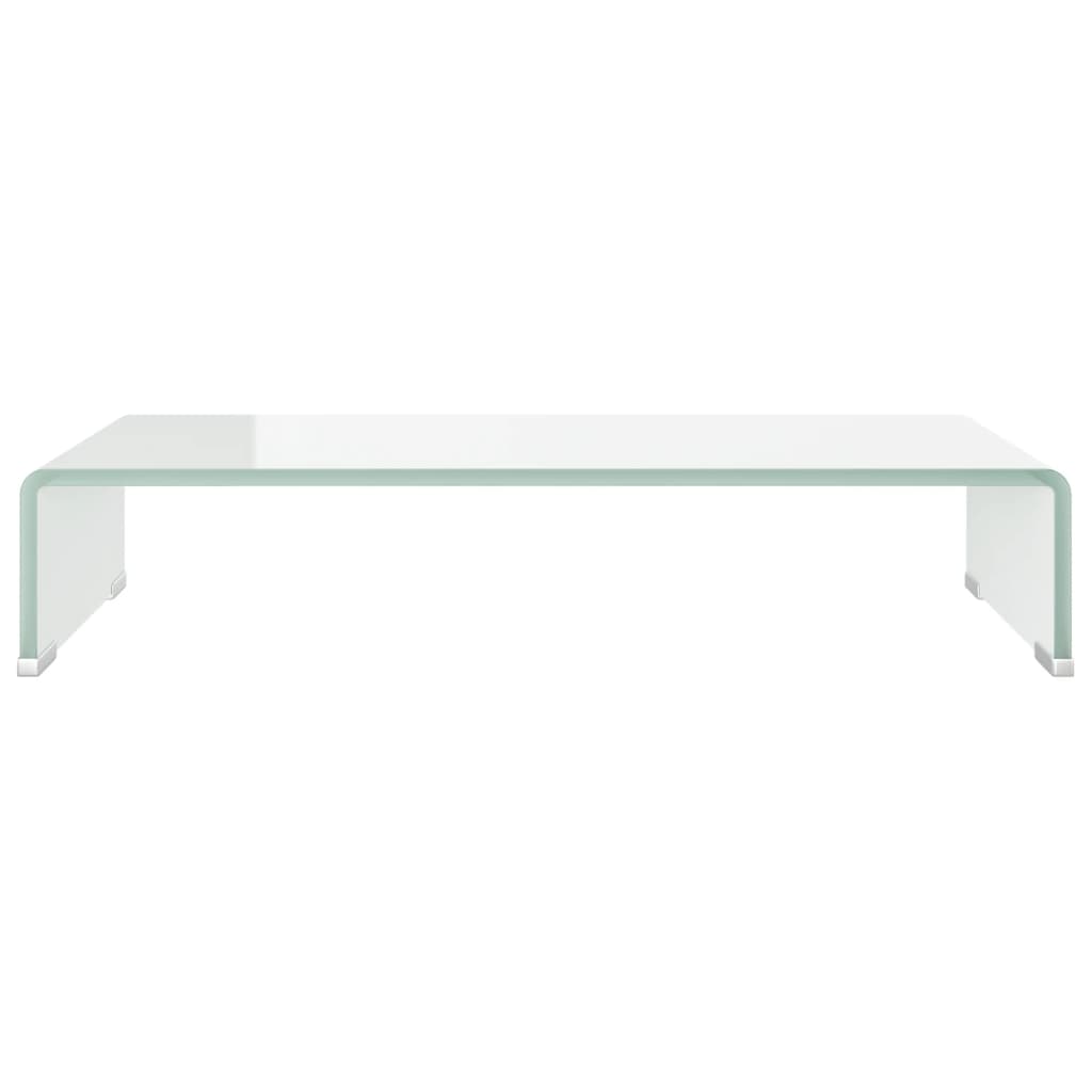 Fehér üveg tv/monitor állvány 60x25x11 cm