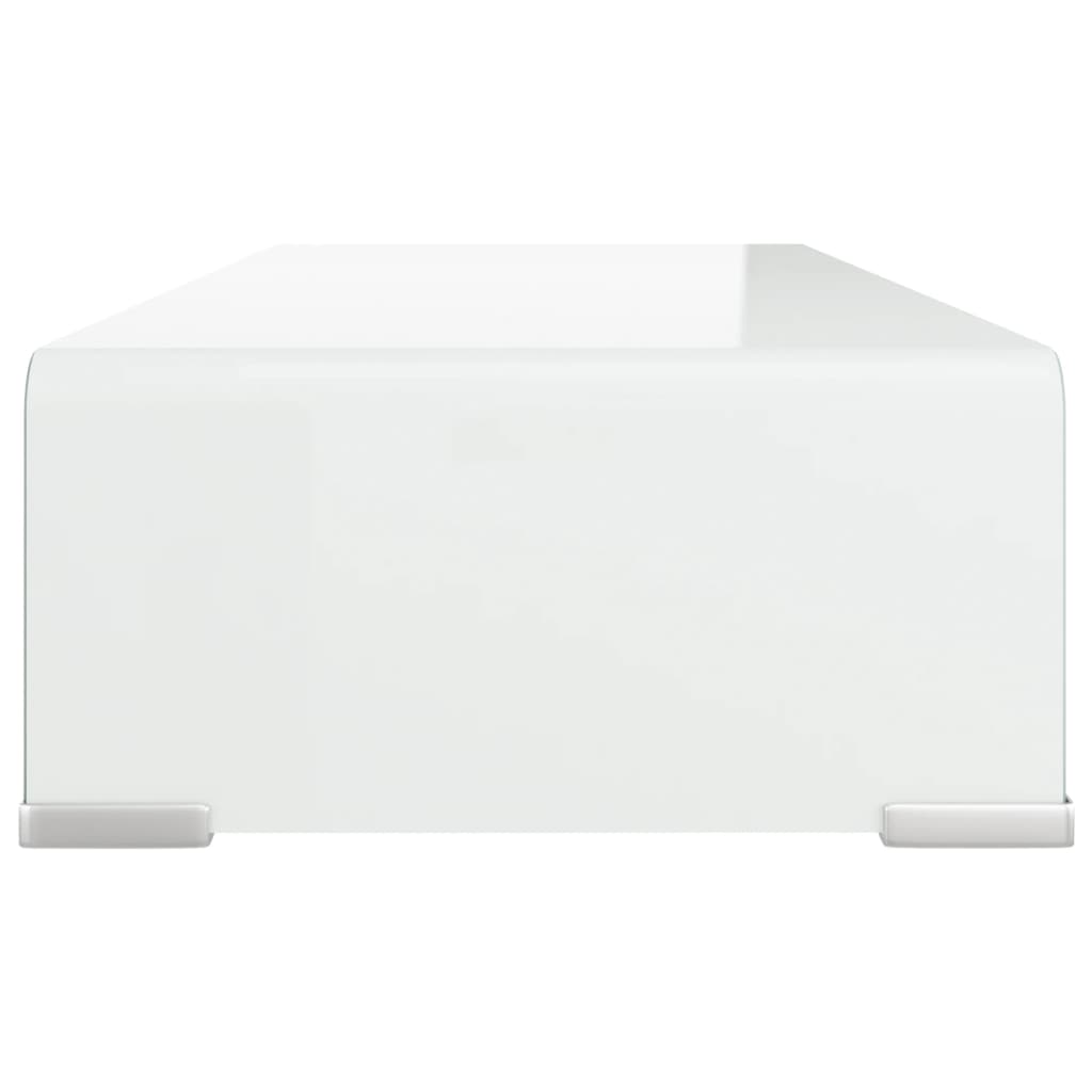 Fehér üveg tv/monitor állvány 60x25x11 cm