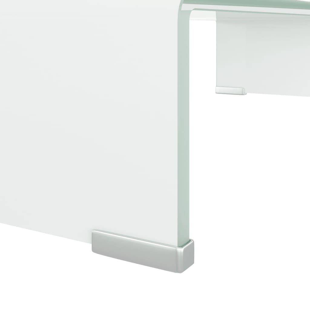 Fehér üveg tv/monitor állvány 60x25x11 cm
