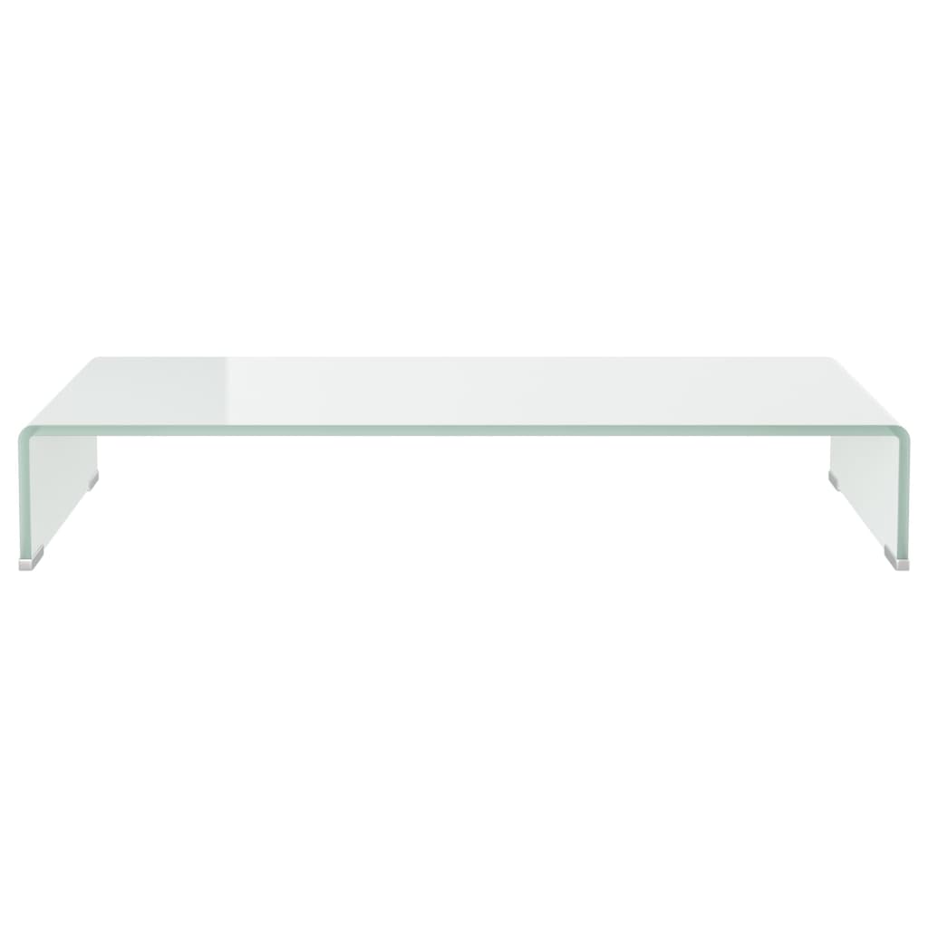 Fehér üveg tv/monitor állvány 80x30x13 cm Fehér üveg tv/monitor állvány 80x30x13 cm