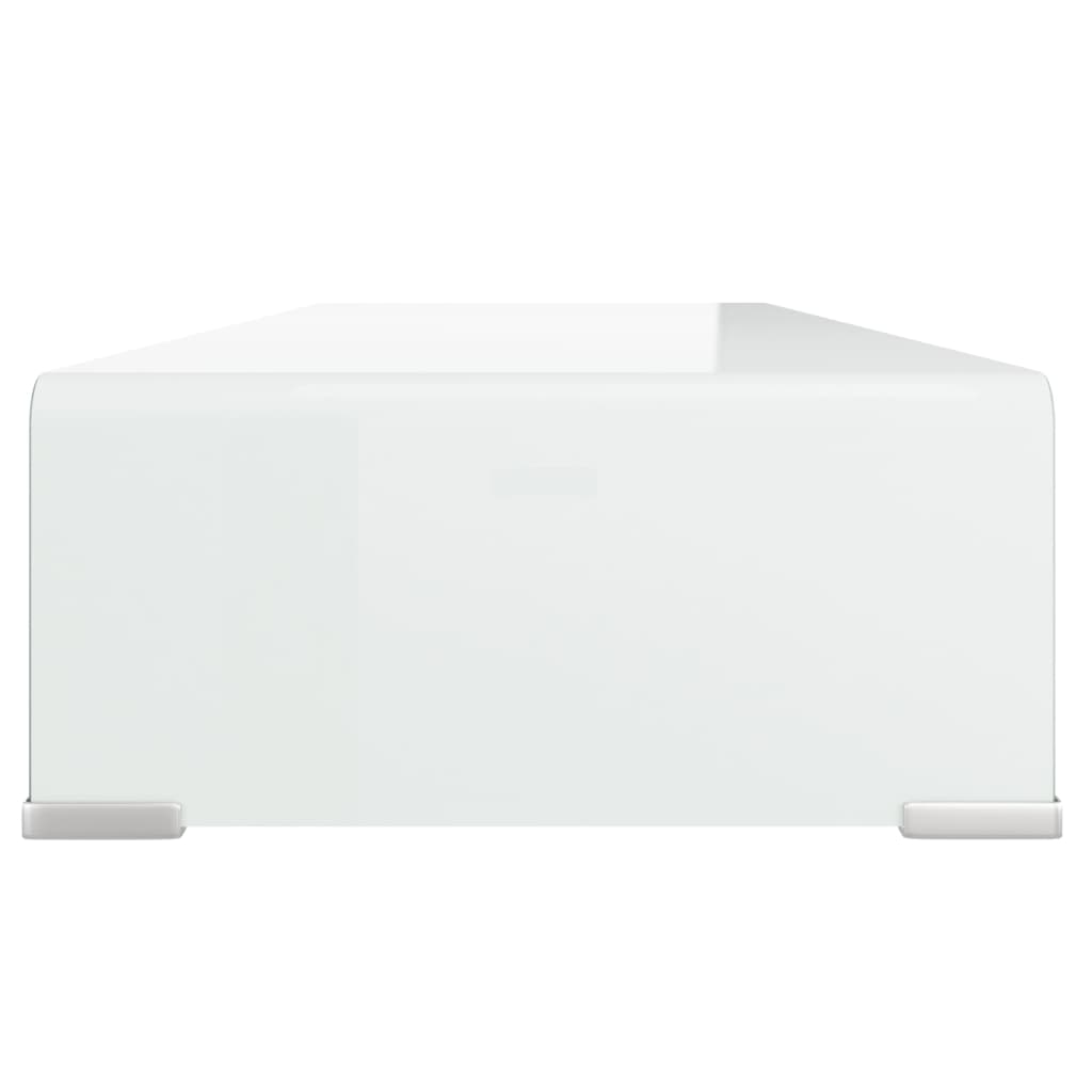Fehér üveg tv/monitor állvány 80x30x13 cm Fehér üveg tv/monitor állvány 80x30x13 cm