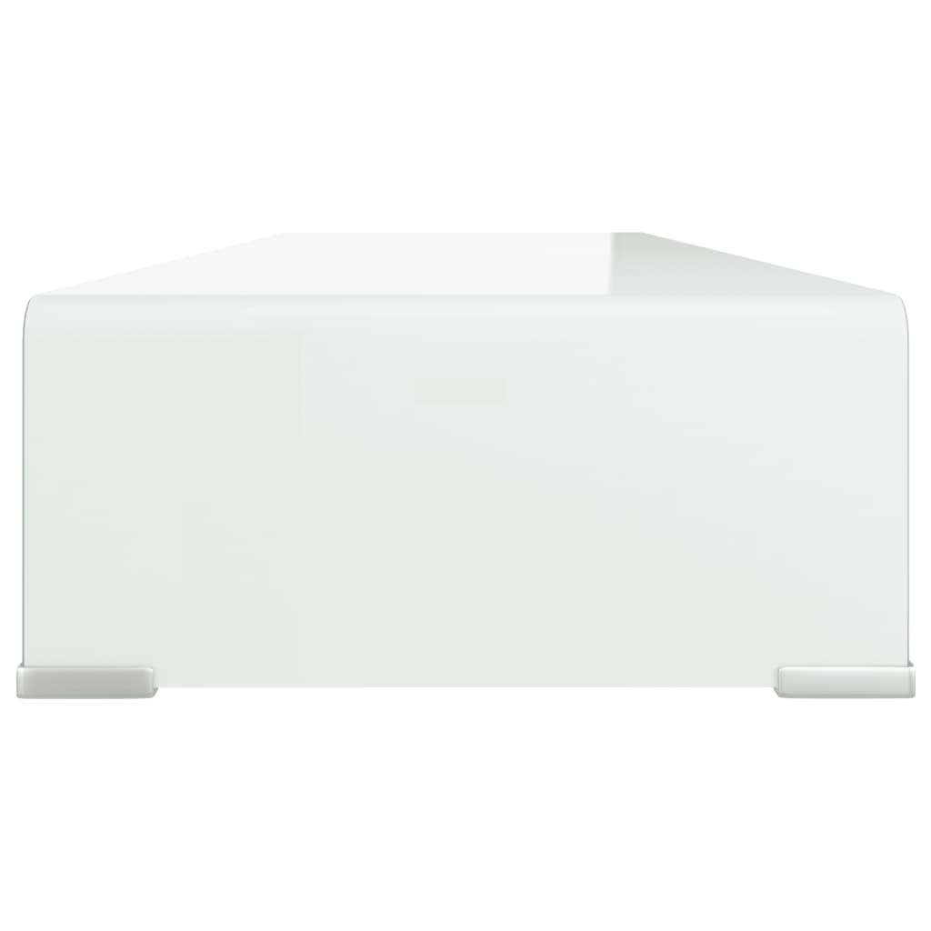 Fehér üveg tv/monitor állvány 90x30x13 cm Fehér üveg tv/monitor állvány 90x30x13 cm
