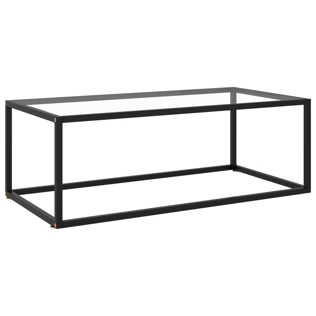 Fekete dohányzóasztal edzett üveggel 100 x 50 x 35 cm