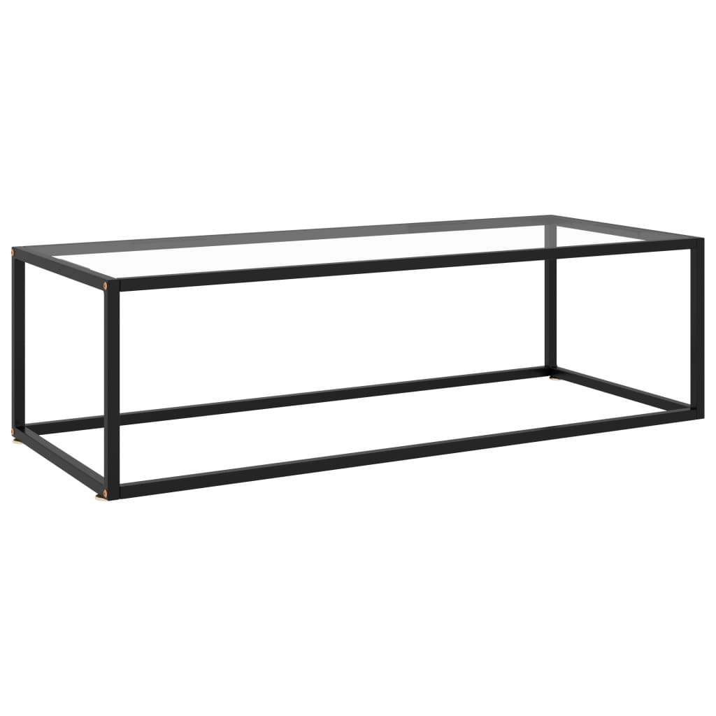 Fekete dohányzóasztal edzett üveggel 120 x 50 x 35 cm