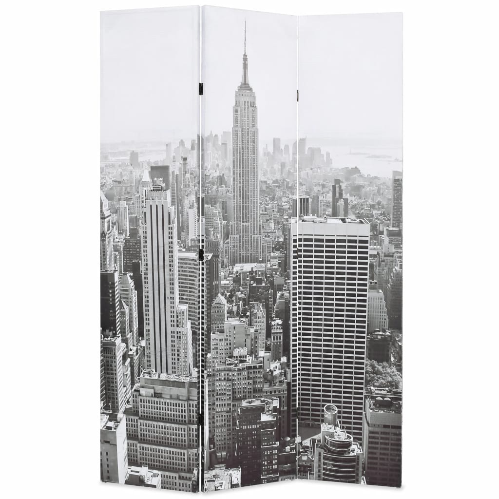 Fekete-fehér new york mintás paraván 120 x 170 cm